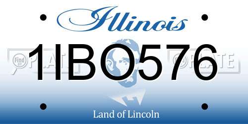1IBO576 Illinois License Plate