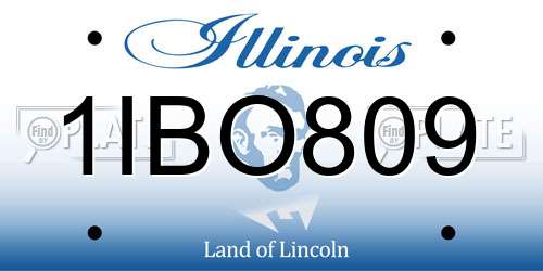 1IBO809 Illinois License Plate