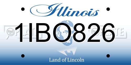 1IBO826 Illinois License Plate