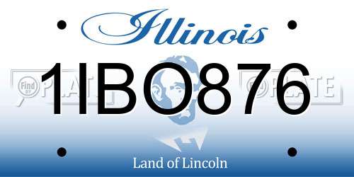 1IBO876 Illinois License Plate