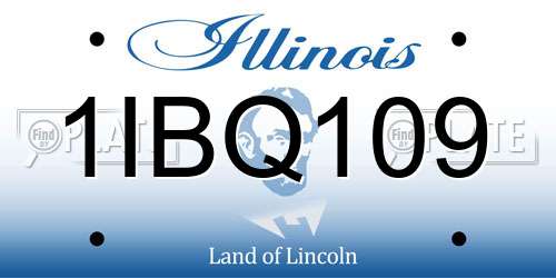 1IBQ109 Illinois License Plate