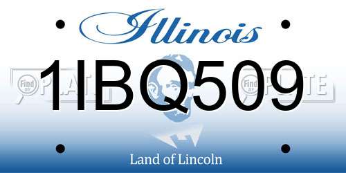 1IBQ509 Illinois License Plate