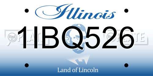 1IBQ526 Illinois License Plate