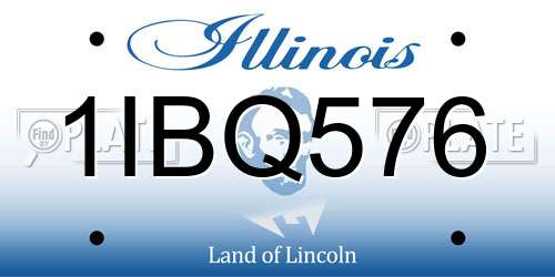 1IBQ576 Illinois License Plate