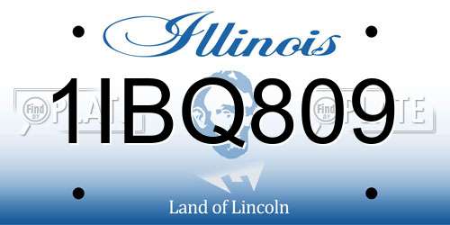 1IBQ809 Illinois License Plate