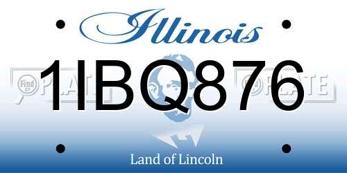 1IBQ876 Illinois License Plate