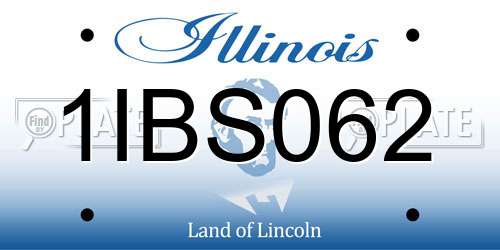 1IBS062 Illinois License Plate