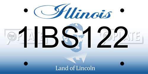 1IBS122 Illinois License Plate