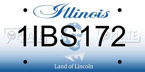 1IBS172 Illinois License Plate