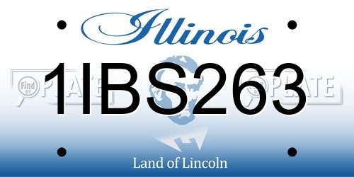 1IBS263 Illinois License Plate