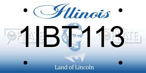 1IBT113 Illinois License Plate