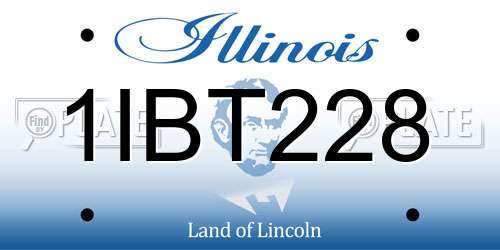 1IBT228 Illinois License Plate