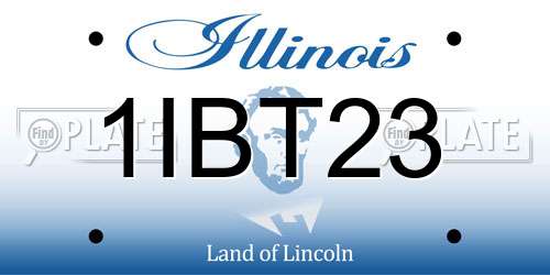 1IBT23 Illinois License Plate