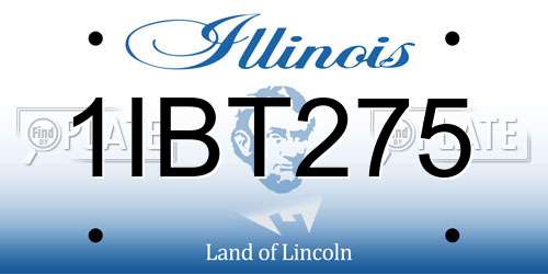 1IBT275 Illinois License Plate