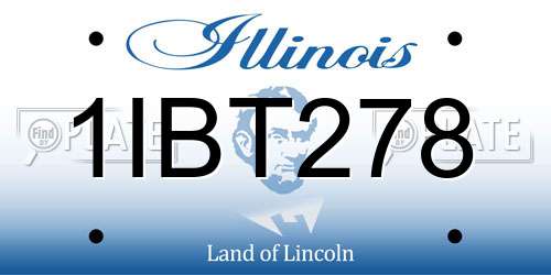 1IBT278 Illinois License Plate