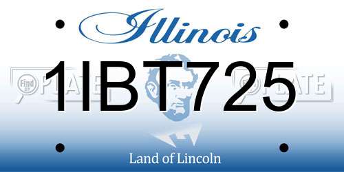 1IBT725 Illinois License Plate
