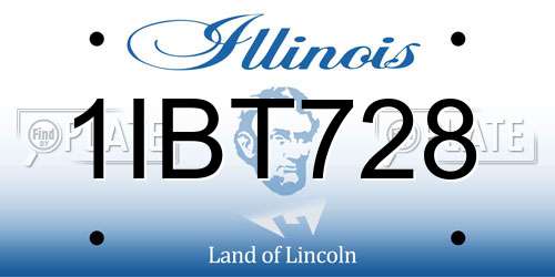 1IBT728 Illinois License Plate