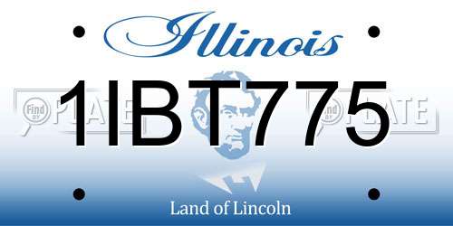 1IBT775 Illinois License Plate