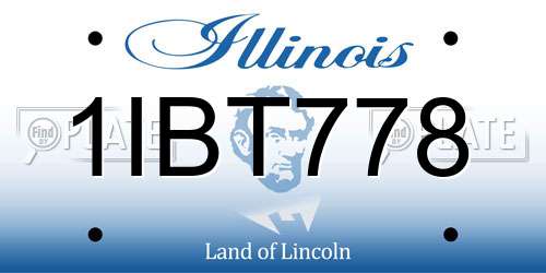 1IBT778 Illinois License Plate