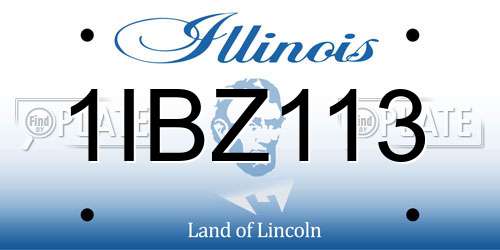 1IBZ113 Illinois License Plate