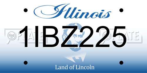 1IBZ225 Illinois License Plate