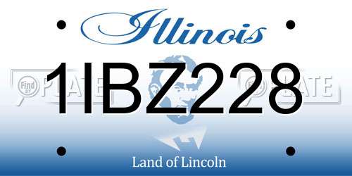 1IBZ228 Illinois License Plate