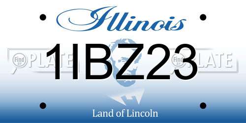 1IBZ23 Illinois License Plate