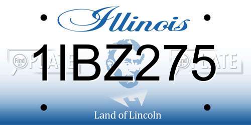 1IBZ275 Illinois License Plate