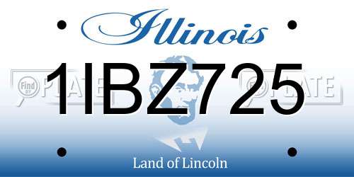 1IBZ725 Illinois License Plate