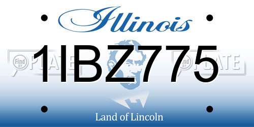 1IBZ775 Illinois License Plate