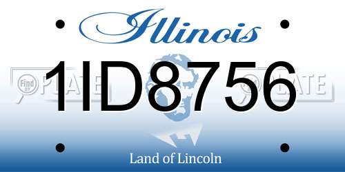 1ID8756 Illinois License Plate