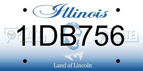 1IDB756 Illinois License Plate