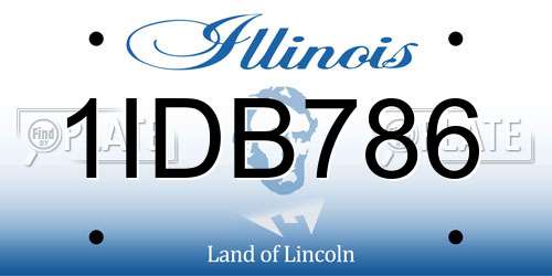 1IDB786 Illinois License Plate