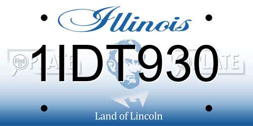 1IDT930 Illinois License Plate
