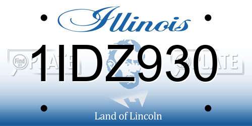 1IDZ930 Illinois License Plate