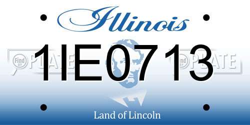 1IE0713 Illinois License Plate