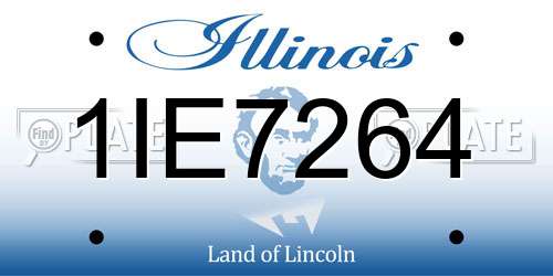 1IE7264 Illinois License Plate