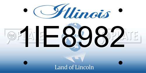 1IE8982 Illinois License Plate