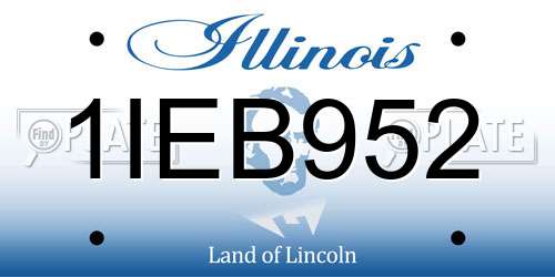 1IEB952 Illinois License Plate