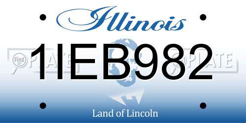 1IEB982 Illinois License Plate