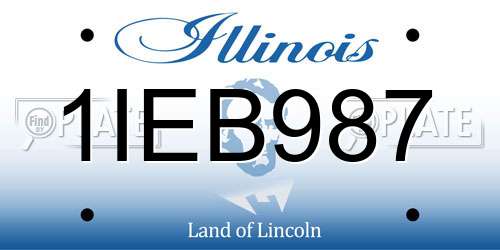 1IEB987 Illinois License Plate