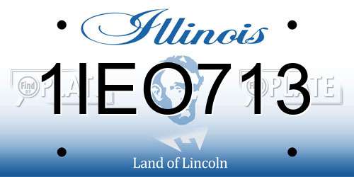 1IEO713 Illinois License Plate