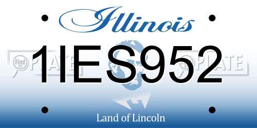 1IES952 Illinois License Plate