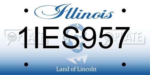 1IES957 Illinois License Plate