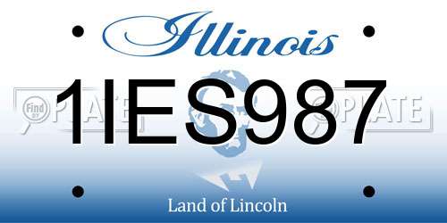 1IES987 Illinois License Plate