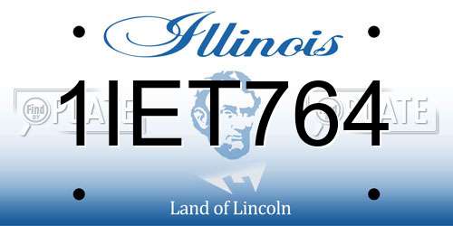 1IET764 Illinois License Plate