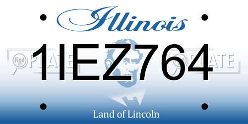 1IEZ764 Illinois License Plate