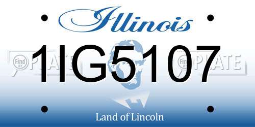 1IG5107 Illinois License Plate
