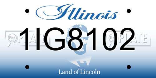 1IG8102 Illinois License Plate