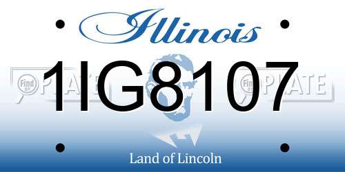 1IG8107 Illinois License Plate